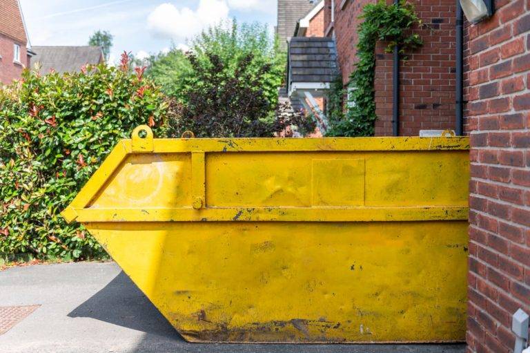 Large yellow skip for hire