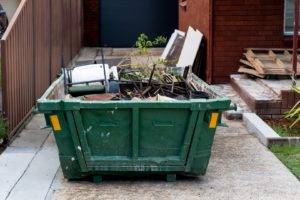 Domestic skip hire on private driveway